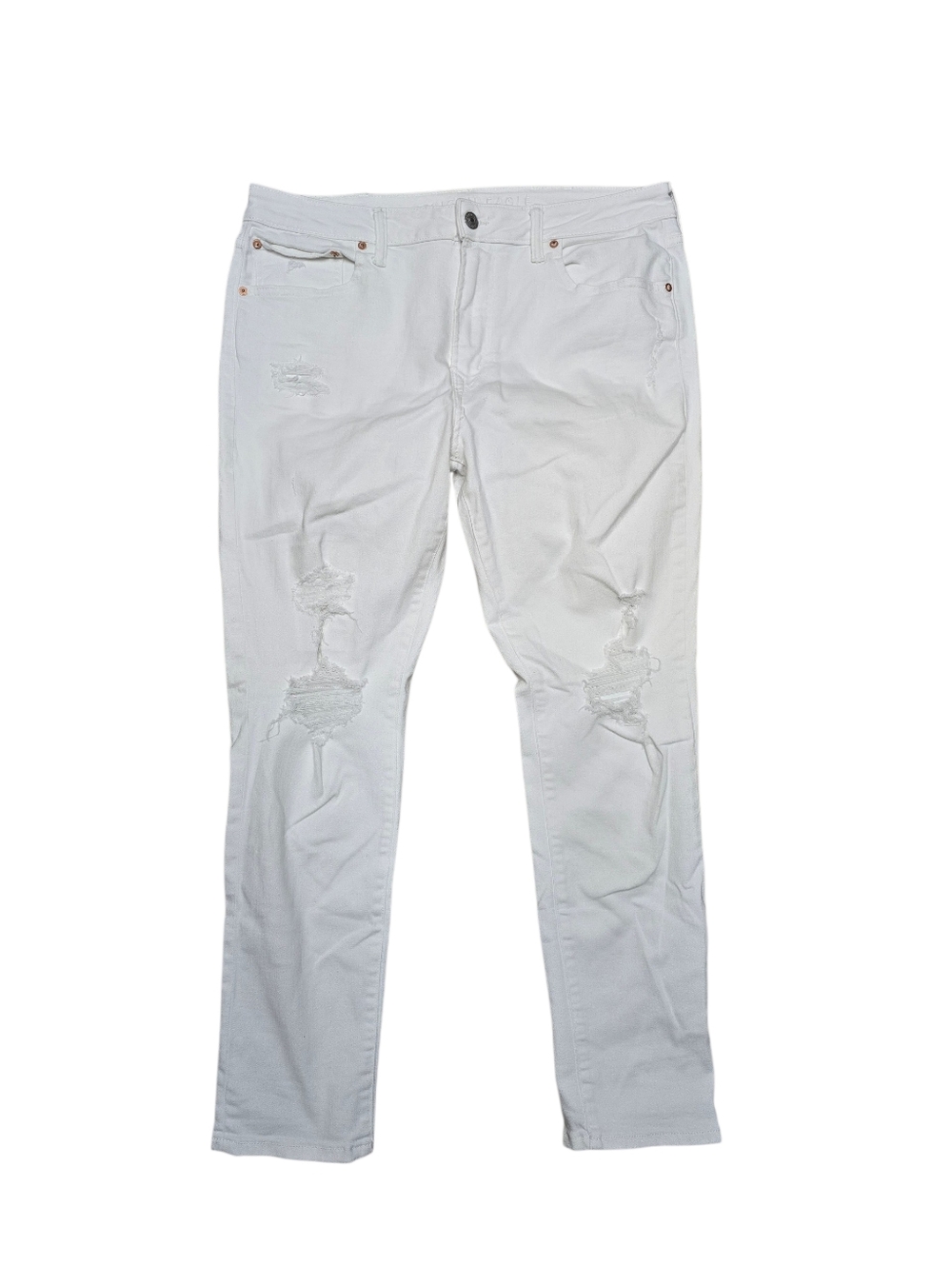 AE AirFlex+ Patched White Athletic Skinny Jean Sz 38z32